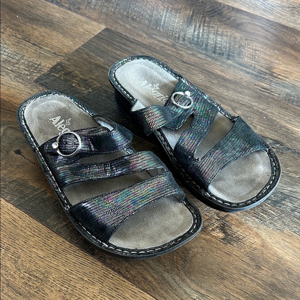 Alegria COL-103 Iridescent Black Sandals